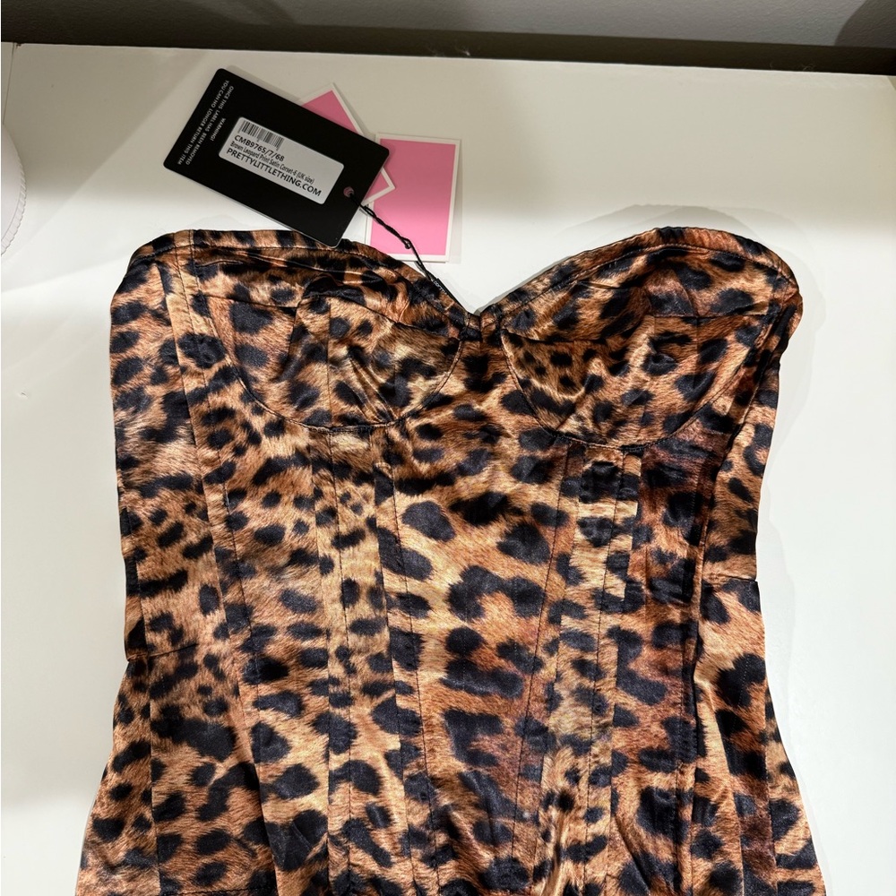Leopard Print Strapless Top